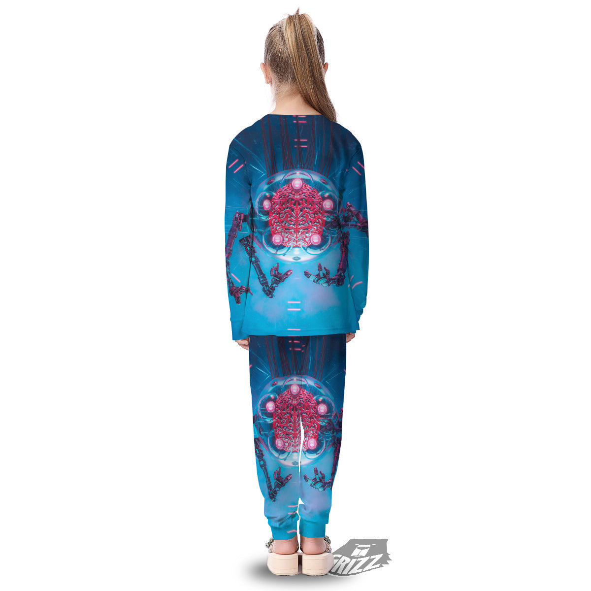 Robot Brain Machine Print Kid's Pajamas-grizzshop