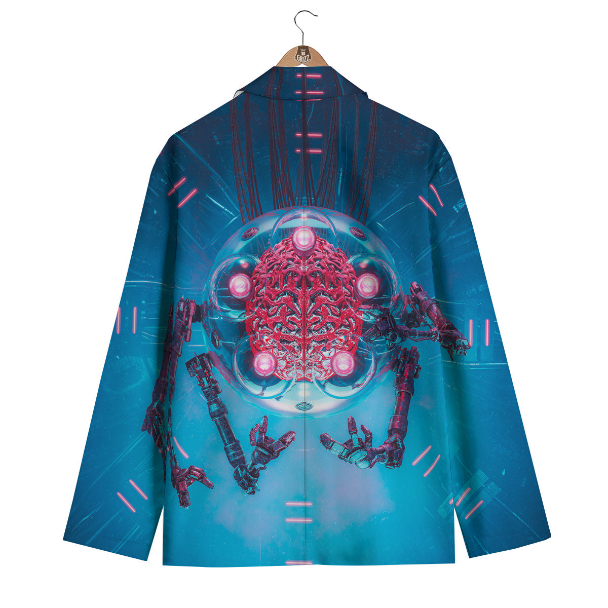 Robot Brain Machine Print Men's Blazer-grizzshop