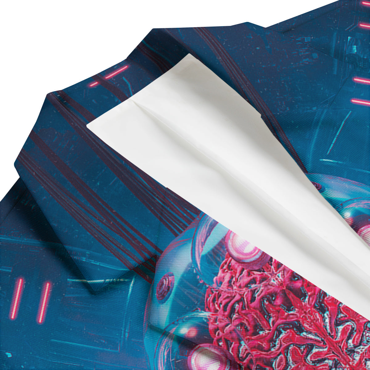Robot Brain Machine Print Men's Blazer-grizzshop