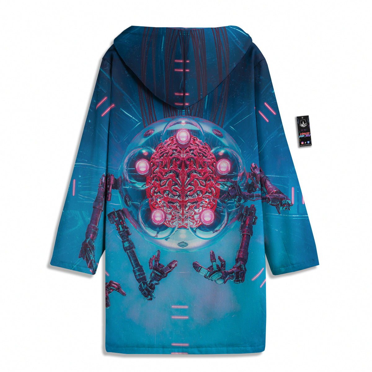 Robot Brain Machine Print Men's Windbreaker Jacket-grizzshop