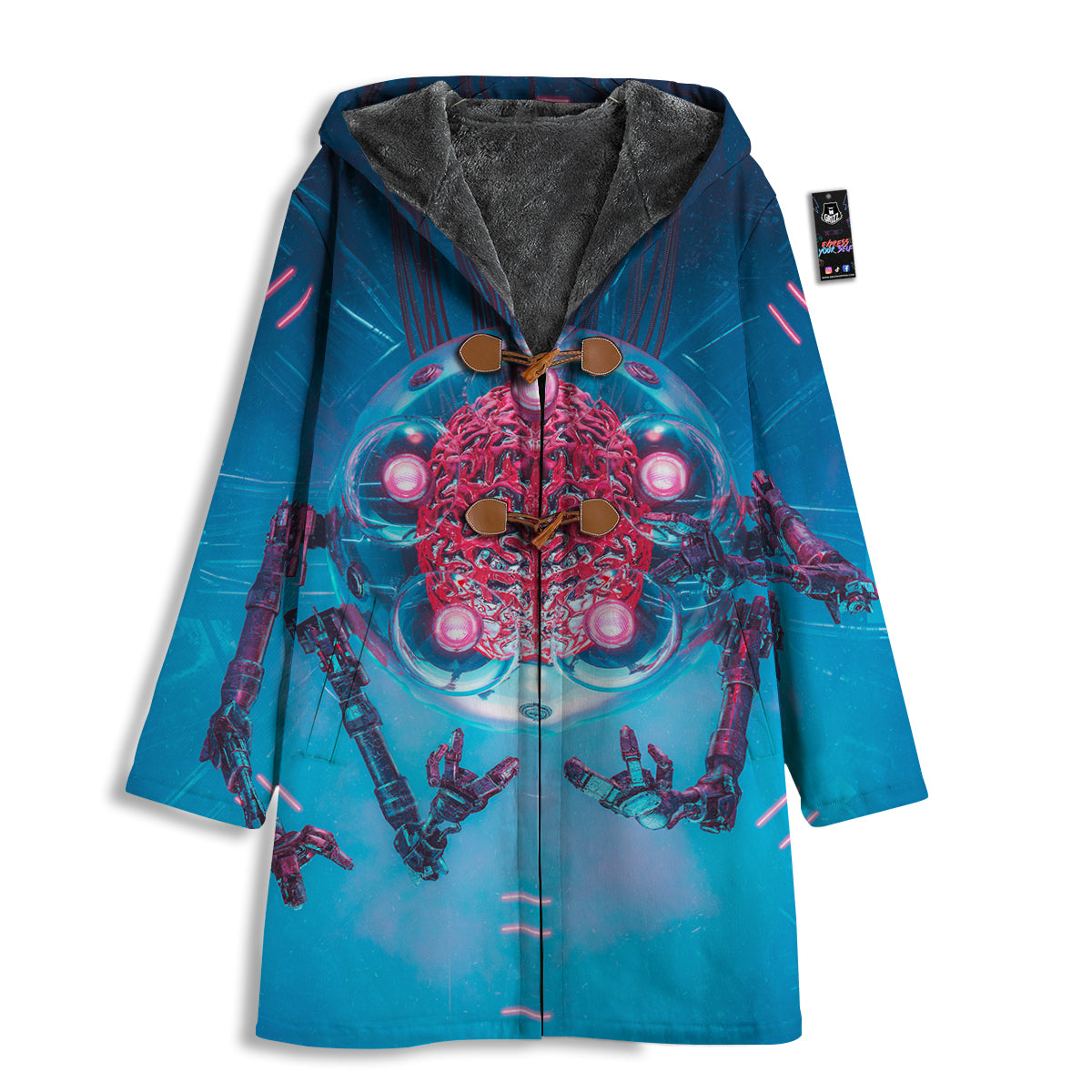 Robot Brain Machine Print Men's Windbreaker Jacket-grizzshop