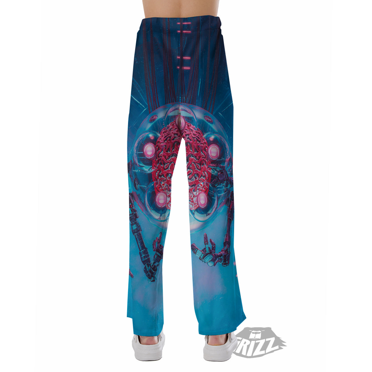 Robot Brain Machine Print Pajama Pants-grizzshop