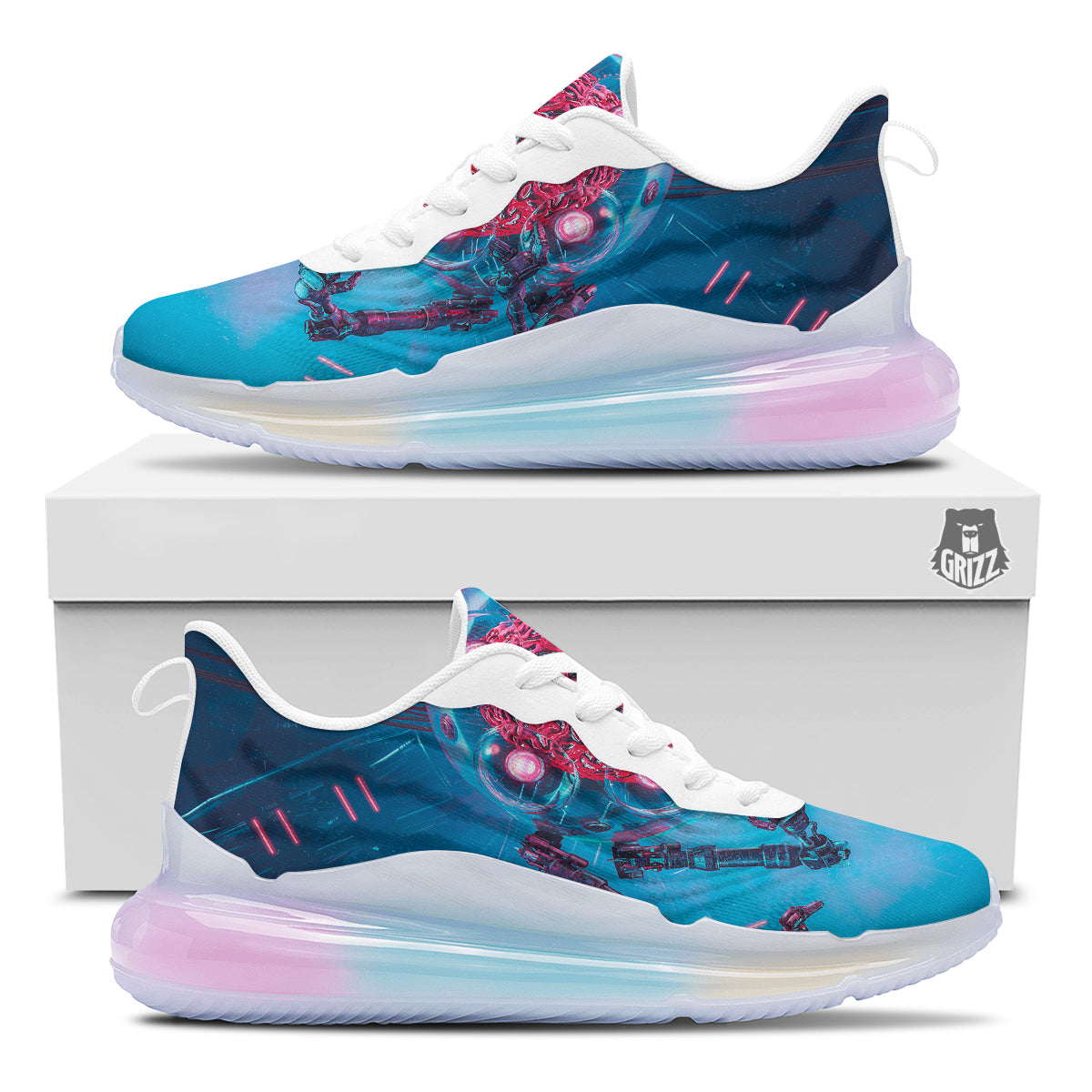 Robot Brain Machine Print Running Sneakers-grizzshop