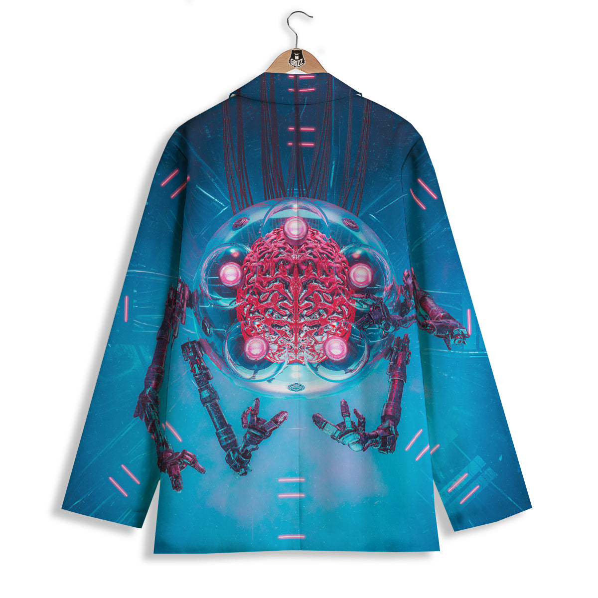 Robot Brain Machine Print Women's Blazer-grizzshop