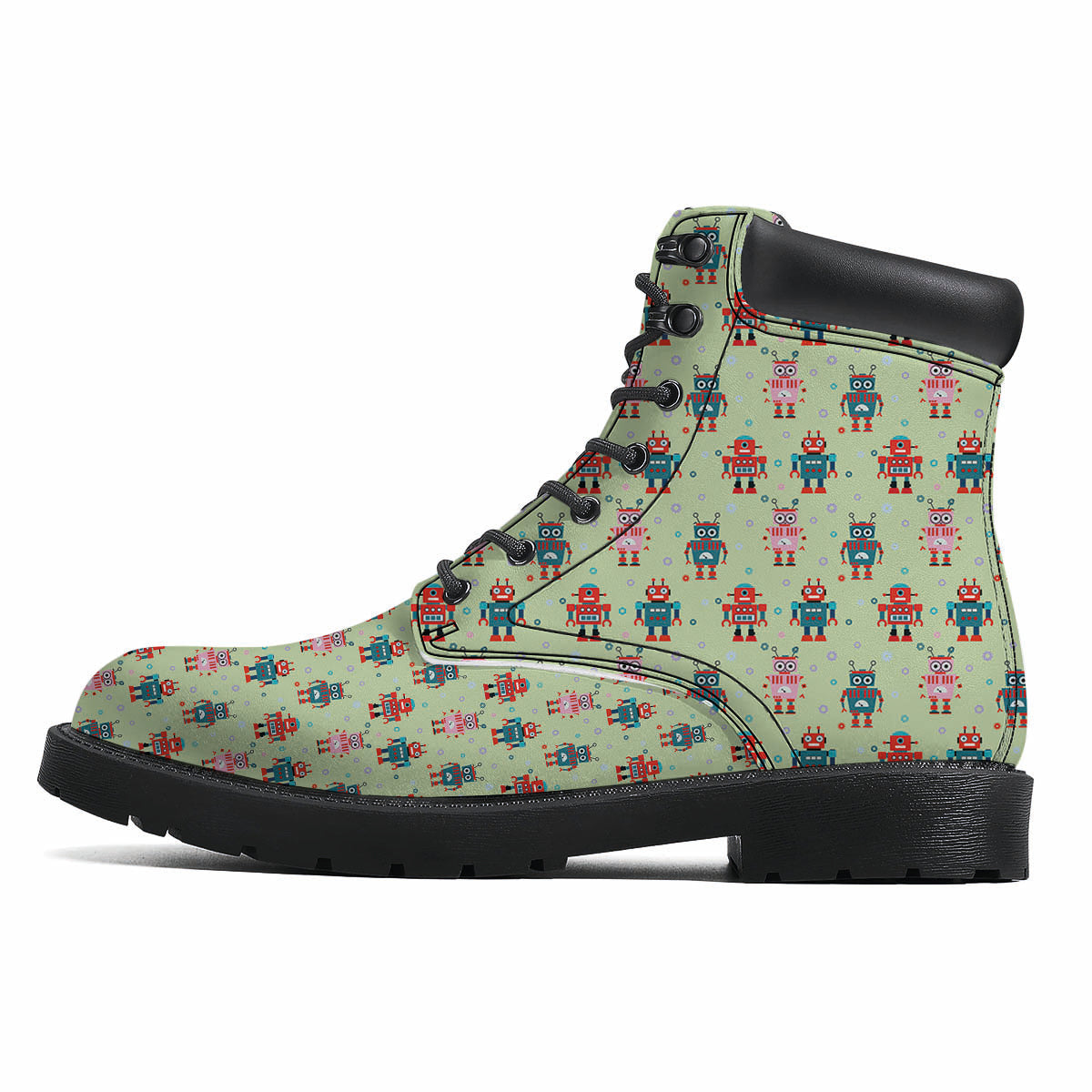 Robot Colorful Print Pattern Boots-grizzshop