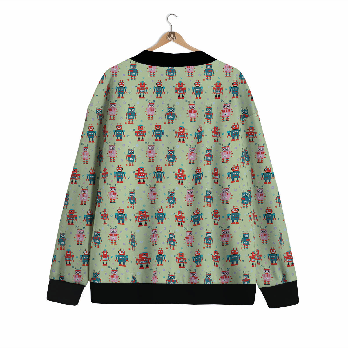 Robot Colorful Print Pattern Cardigan-grizzshop