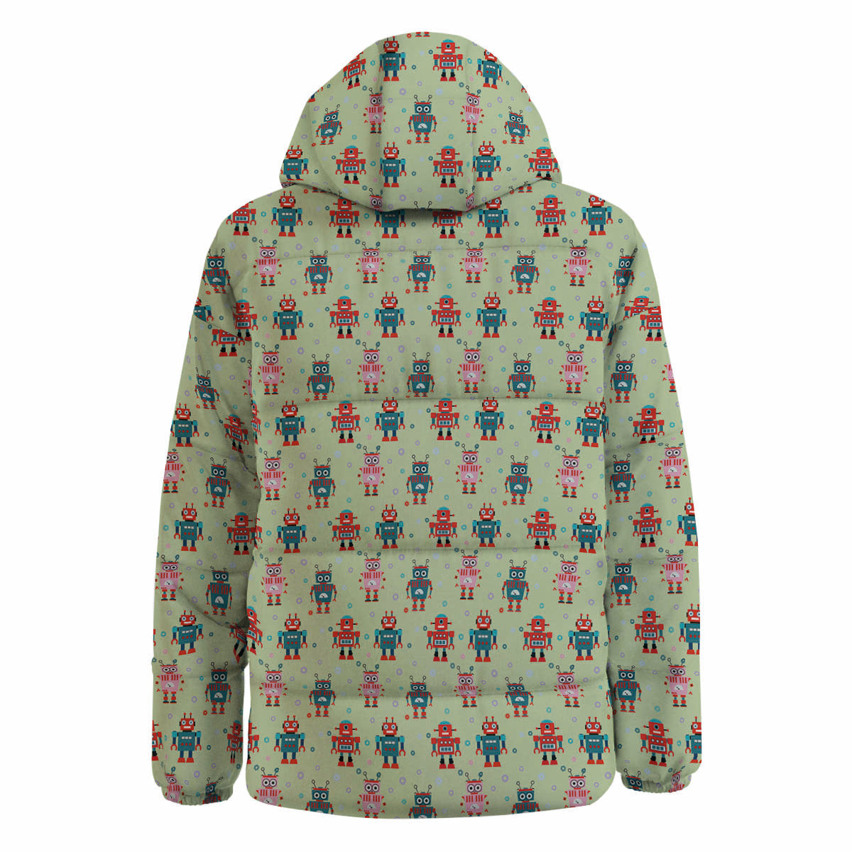 Robot Colorful Print Pattern Down Jacket-grizzshop