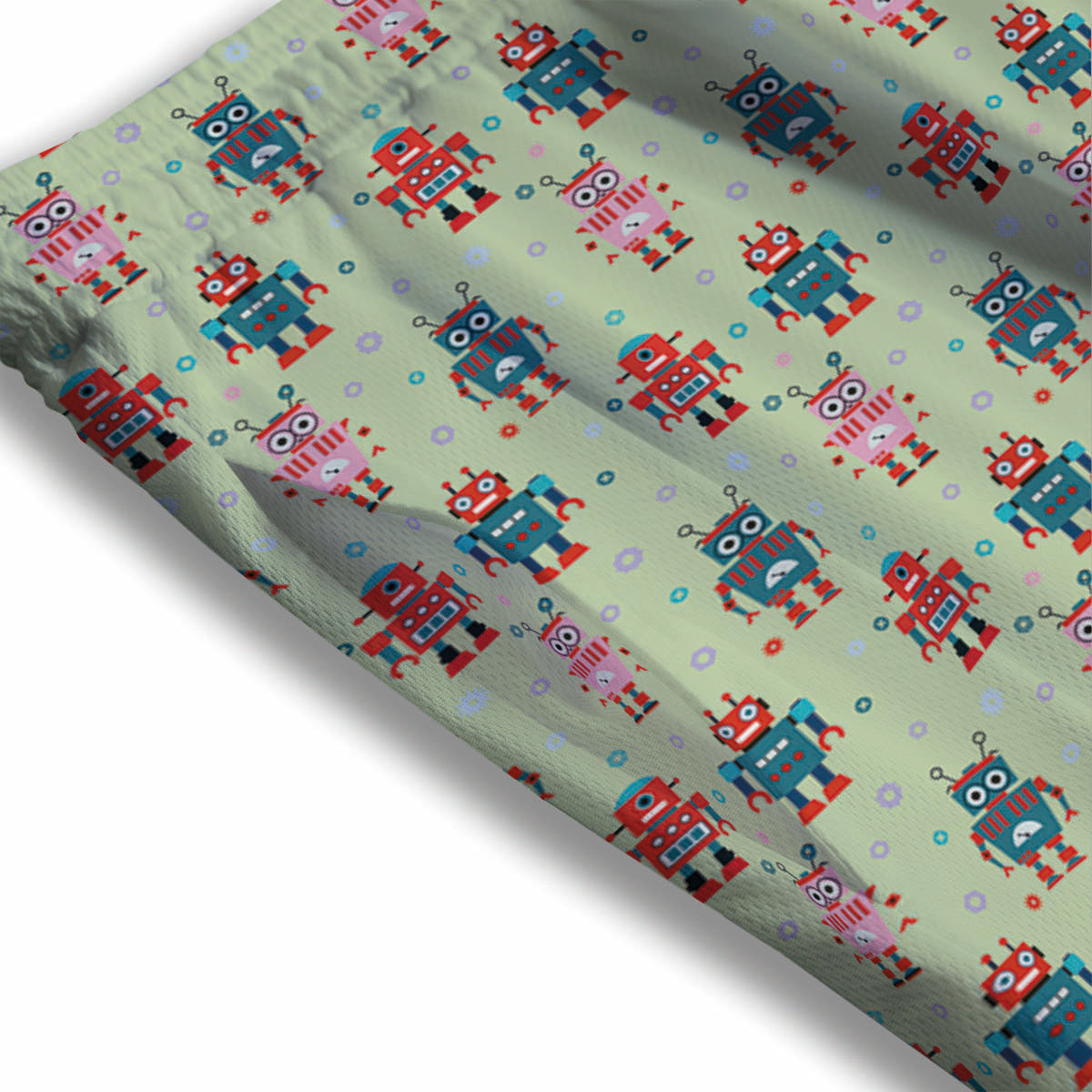 Robot Colorful Print Pattern Mesh Shorts-grizzshop