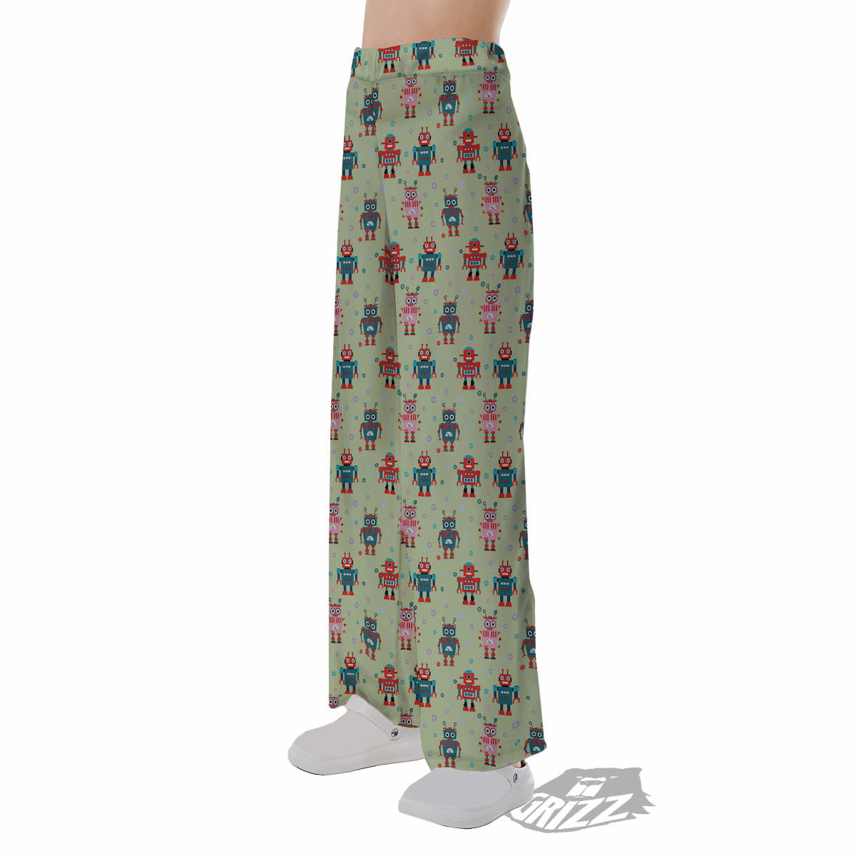 Robot Colorful Print Pattern Pajama Pants-grizzshop