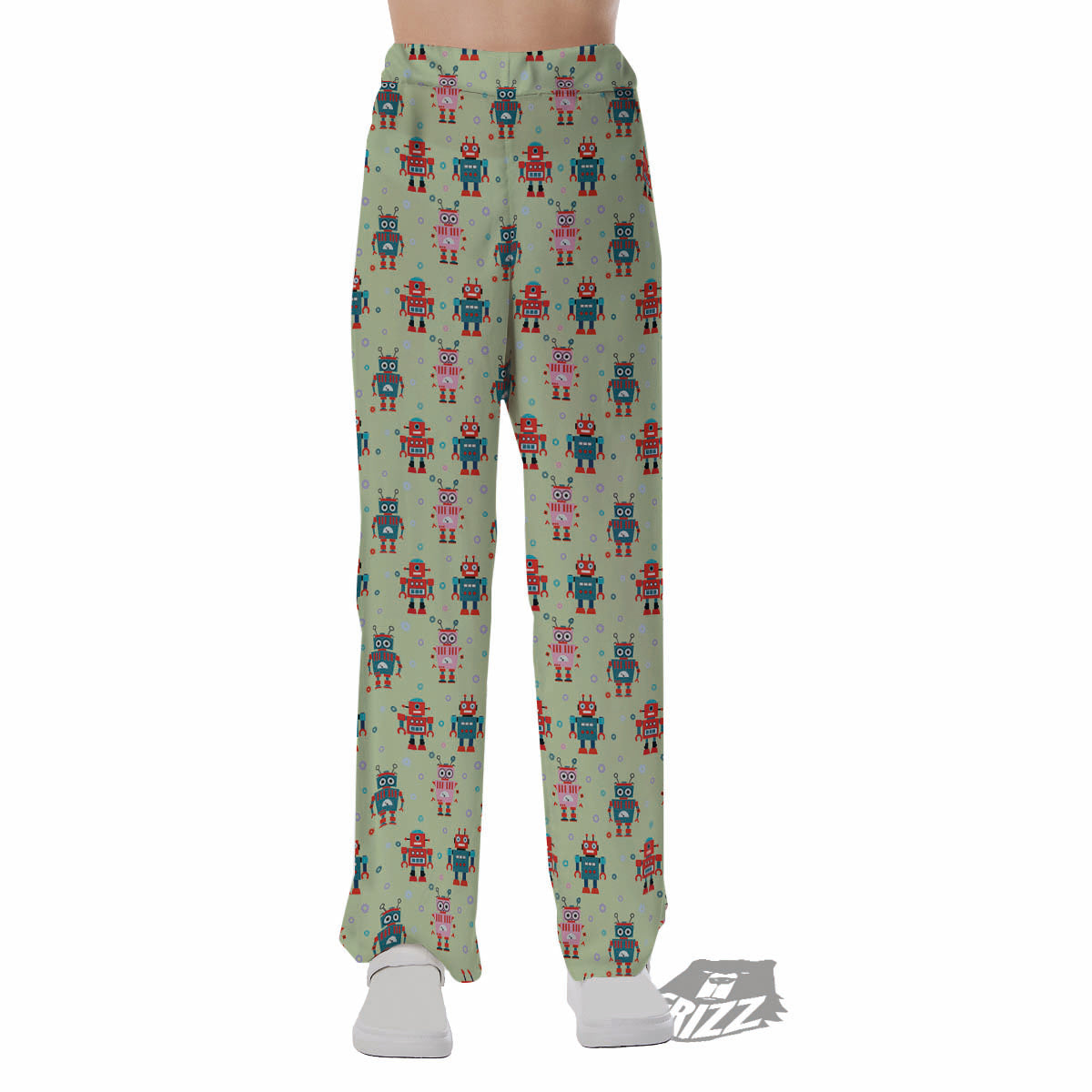 Robot Colorful Print Pattern Pajama Pants-grizzshop