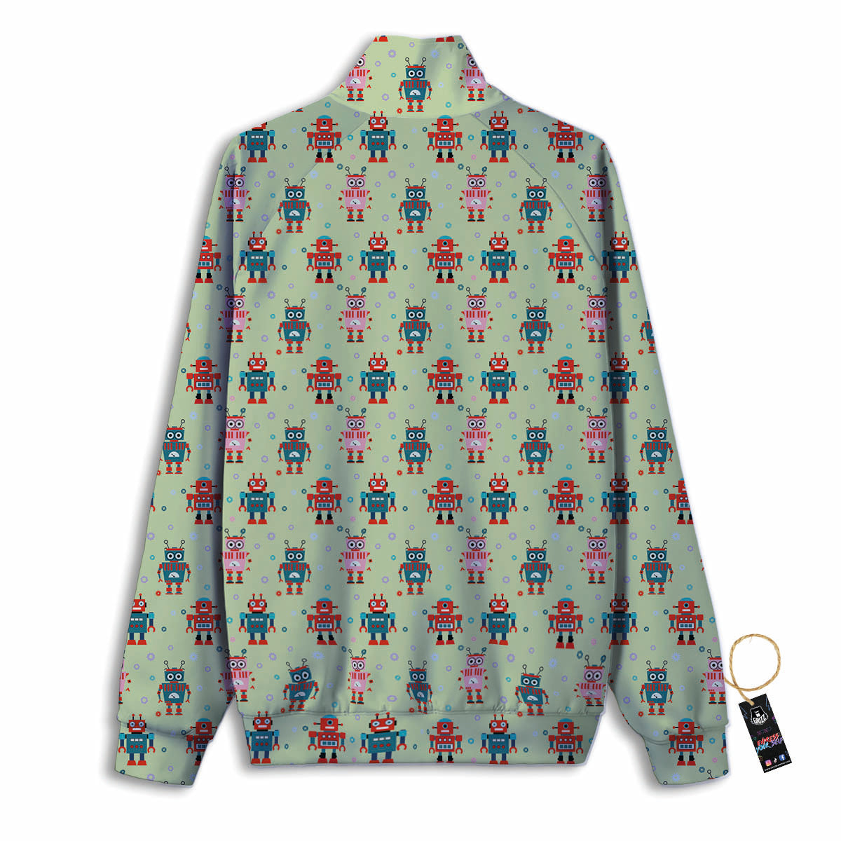 Robot Colorful Print Pattern Track Jacket-grizzshop