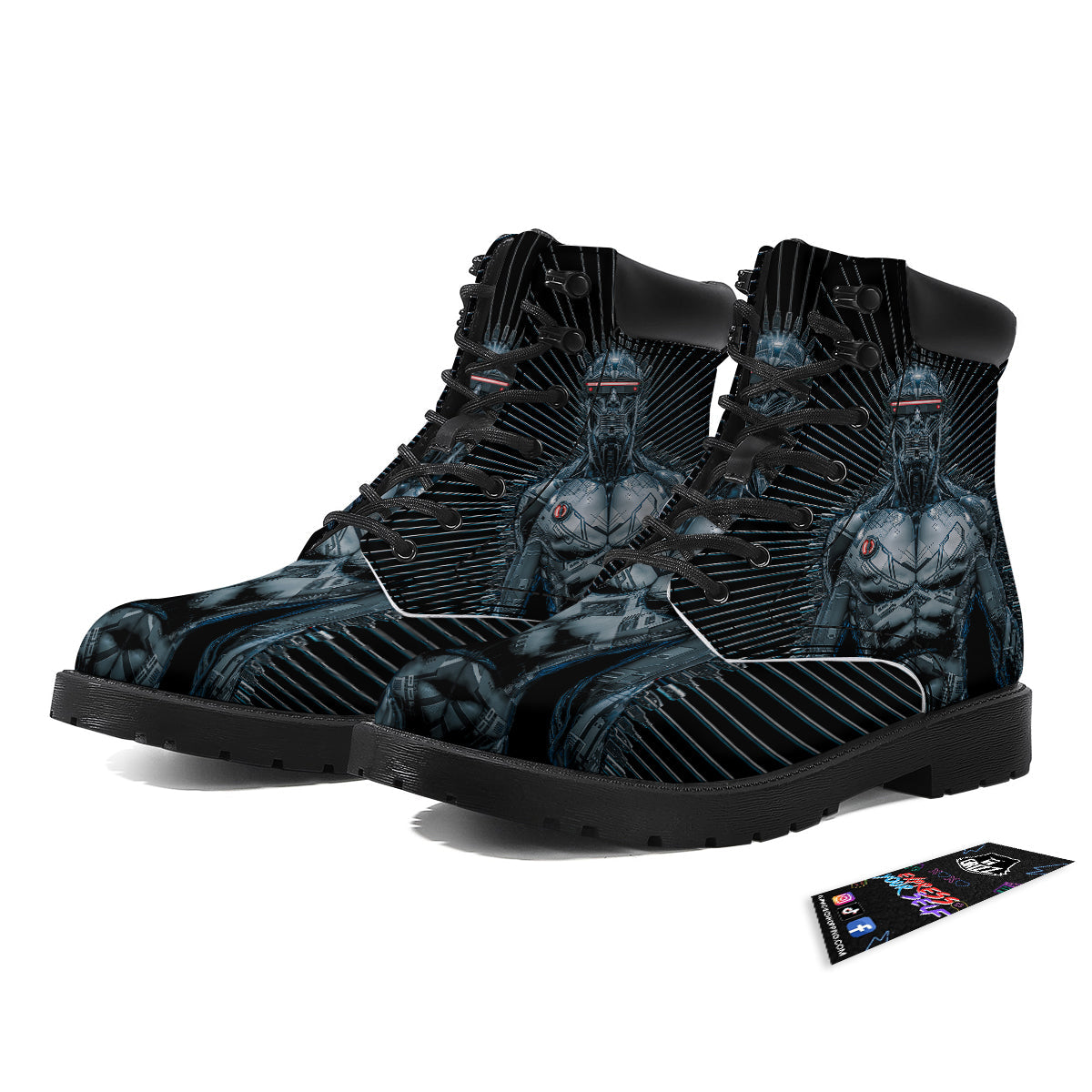 Robot Connection Print Boots-grizzshop