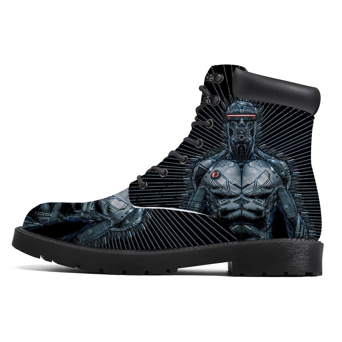 Robot Connection Print Boots-grizzshop
