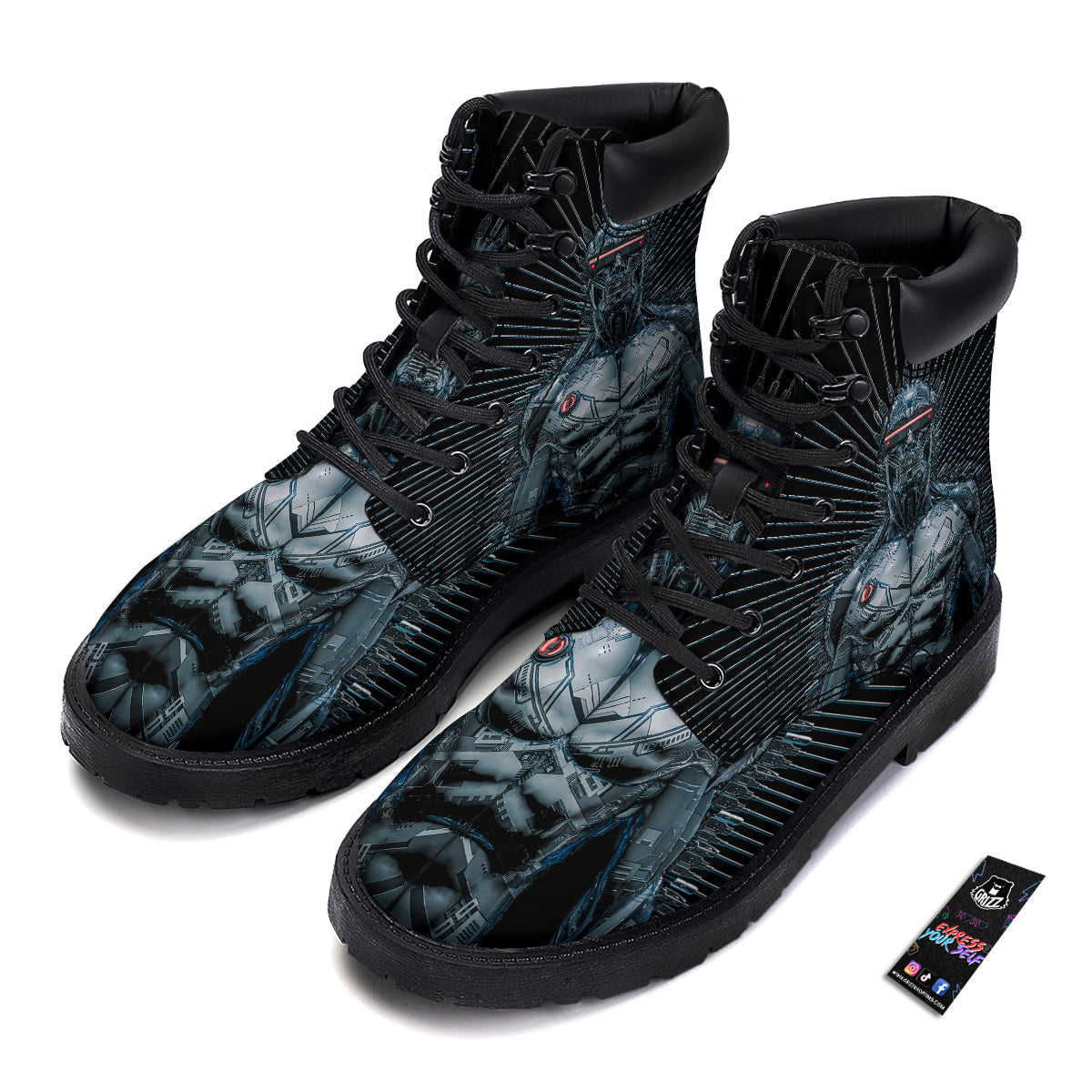 Robot Connection Print Boots-grizzshop