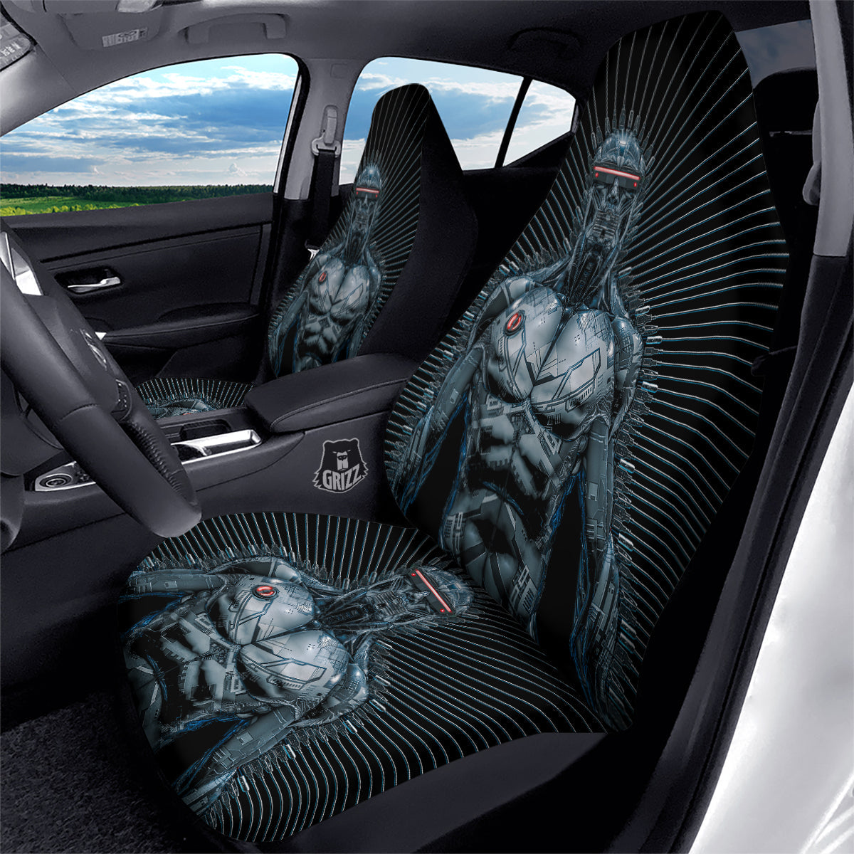 Robot Connection Print Car Seat Covers-grizzshop