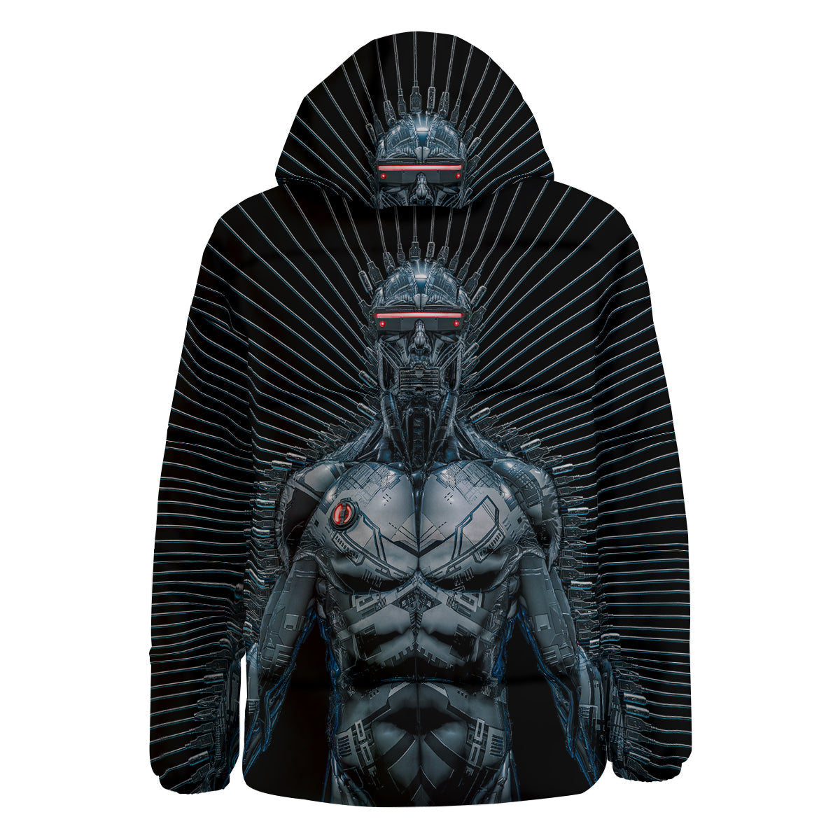 Robot Connection Print Down Jacket-grizzshop