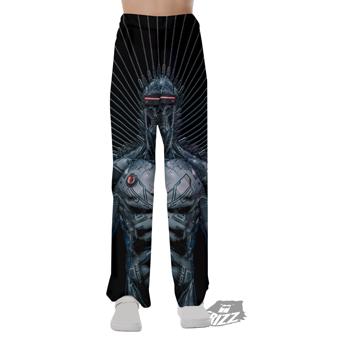 Robot Connection Print Pajama Pants-grizzshop