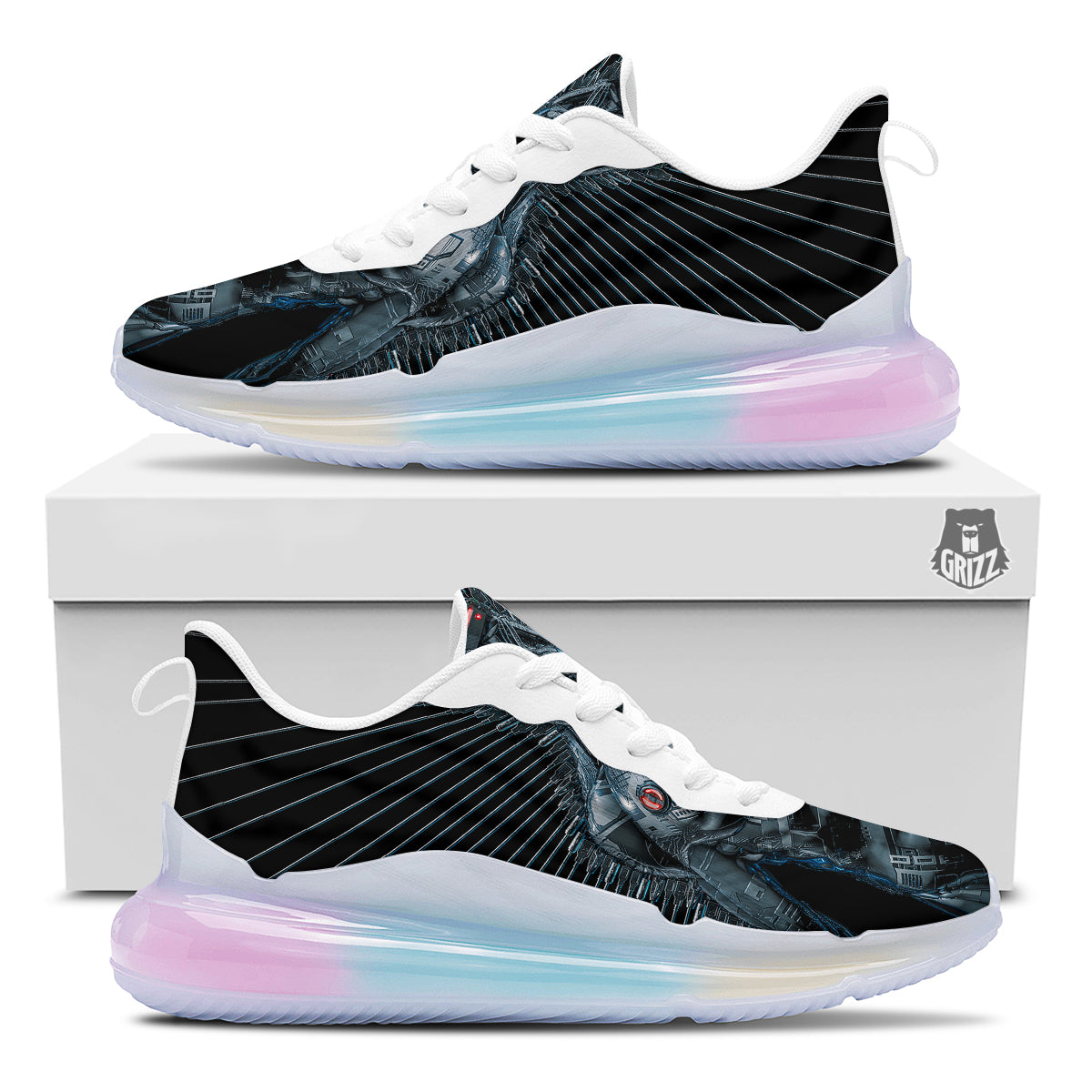 Robot Connection Print Running Sneakers-grizzshop