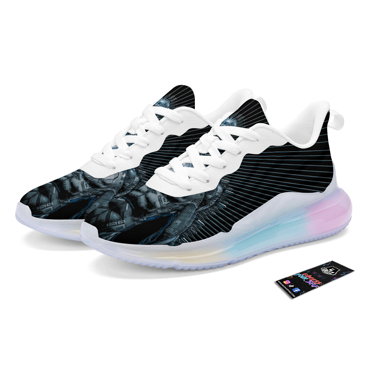 Robot Connection Print Running Sneakers-grizzshop