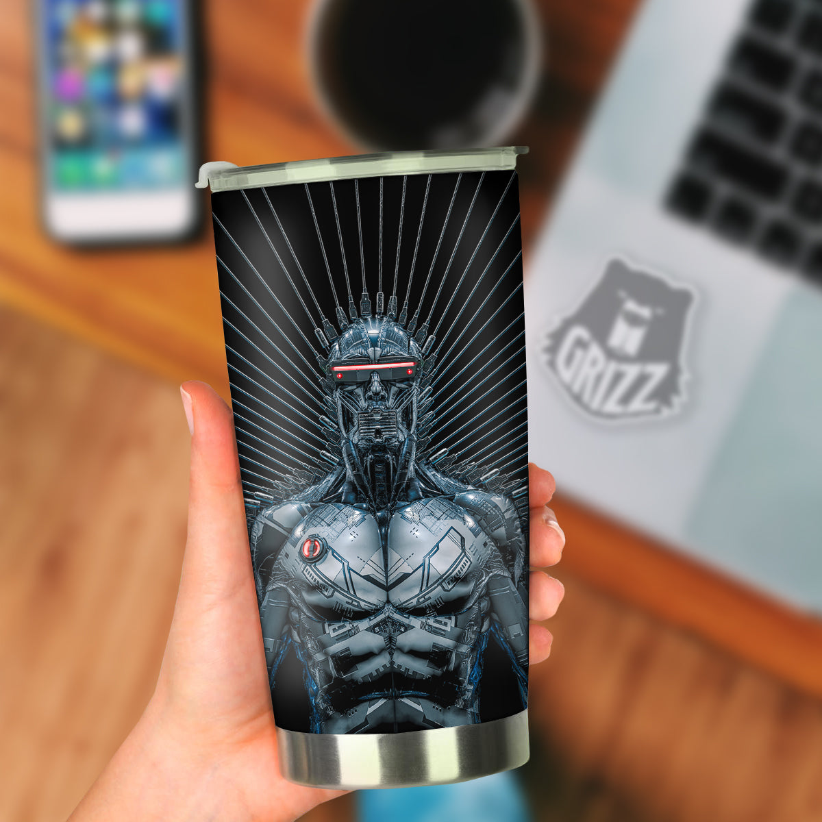 Robot Connection Print Tumbler-grizzshop