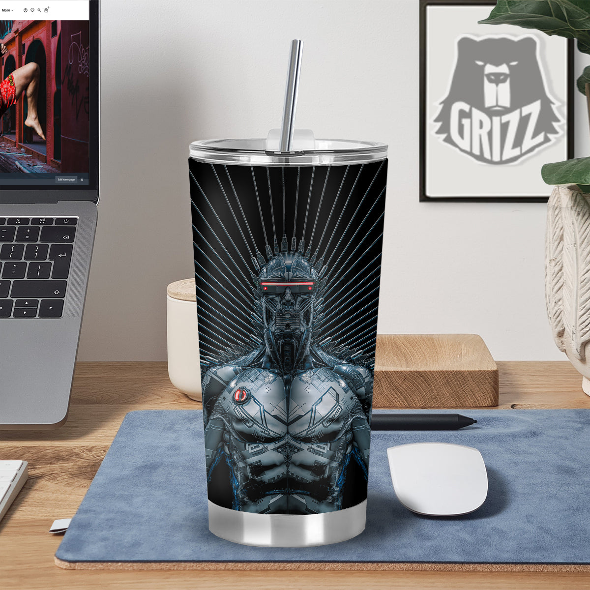 Robot Connection Print Tumbler-grizzshop