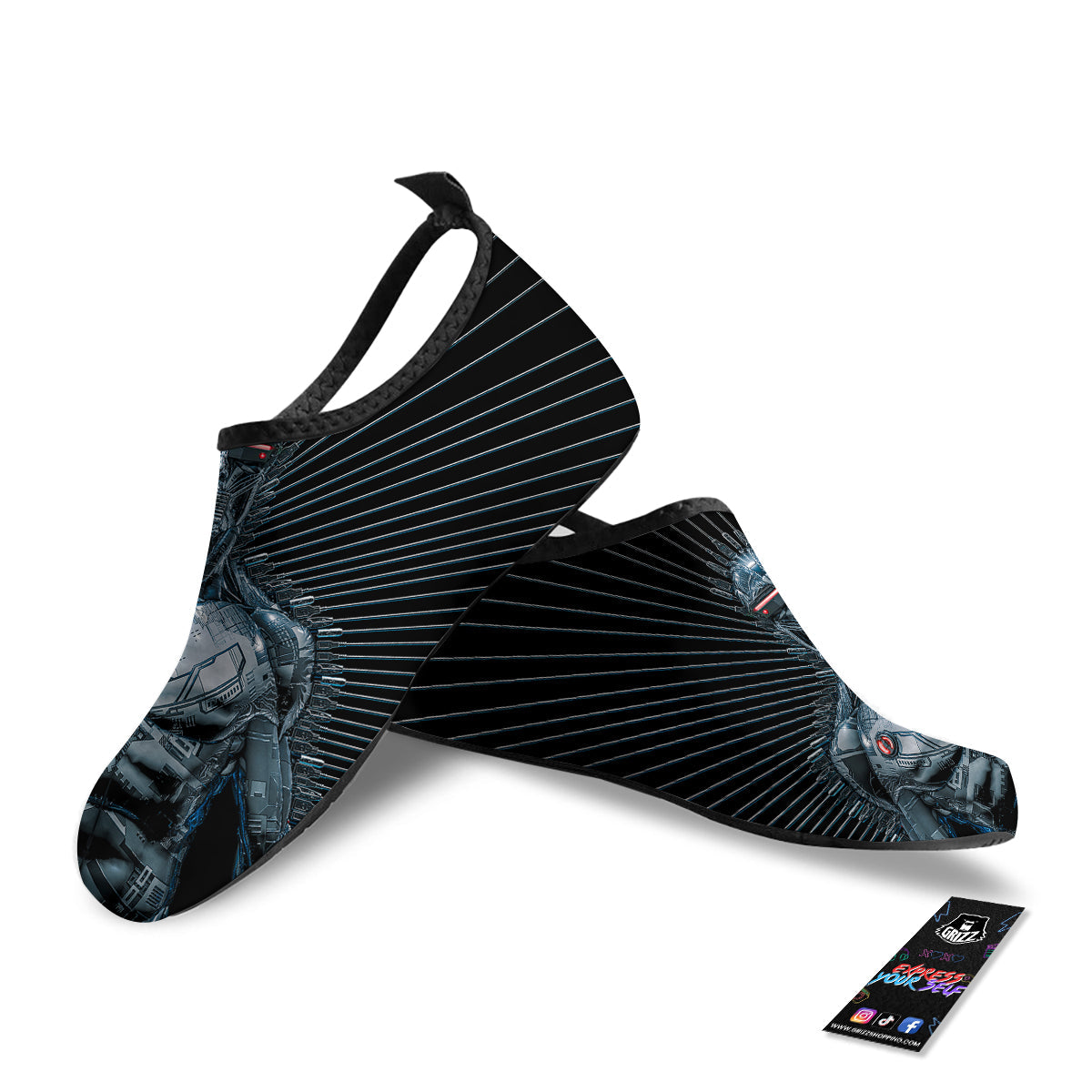 Robot Connection Print Water Shoes-grizzshop