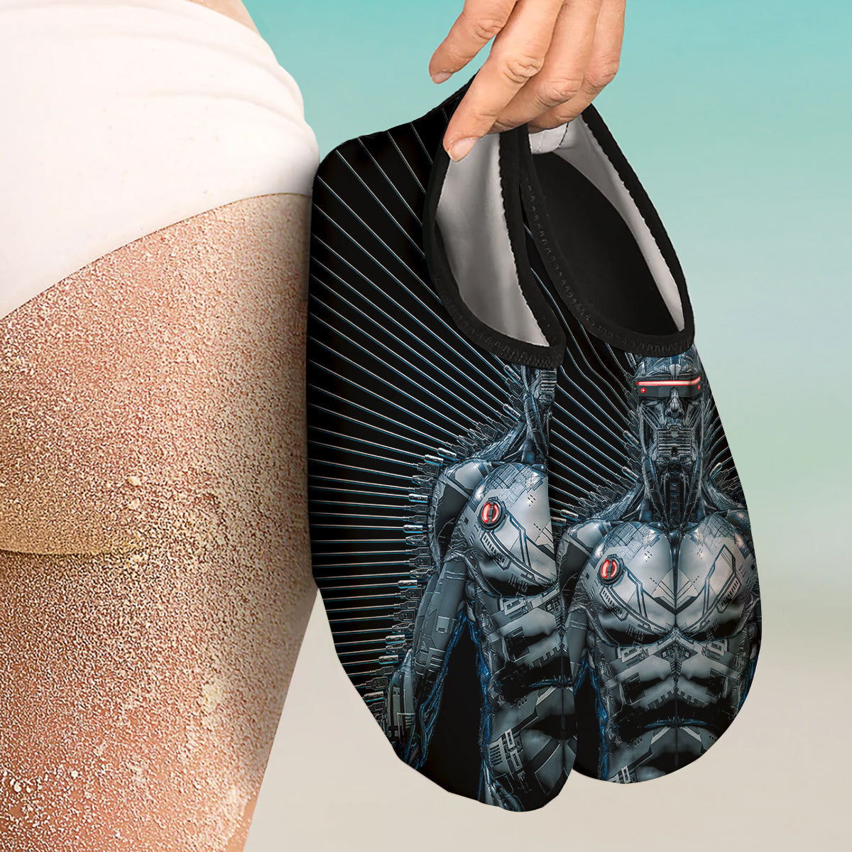 Robot Connection Print Water Shoes-grizzshop