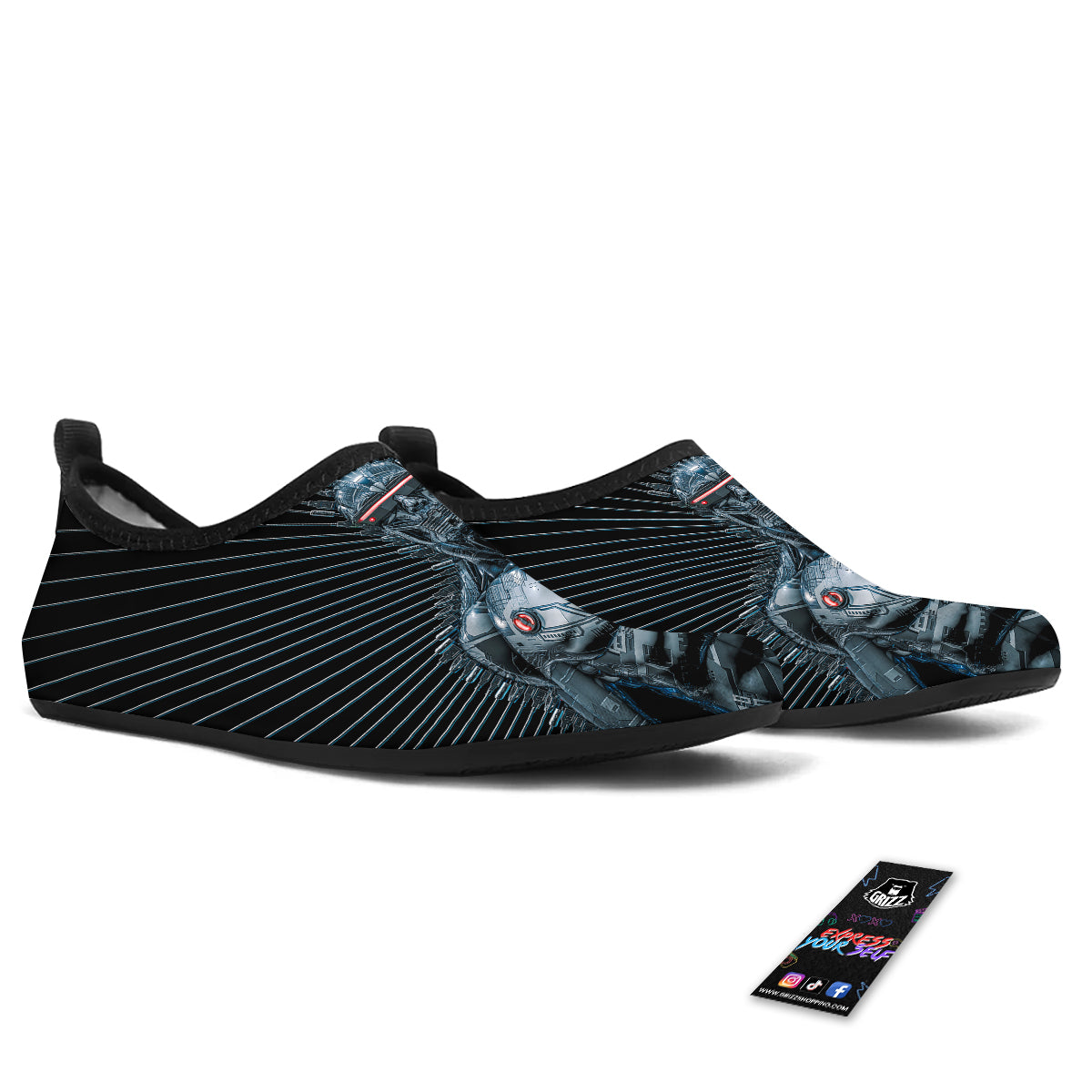 Robot Connection Print Water Shoes-grizzshop