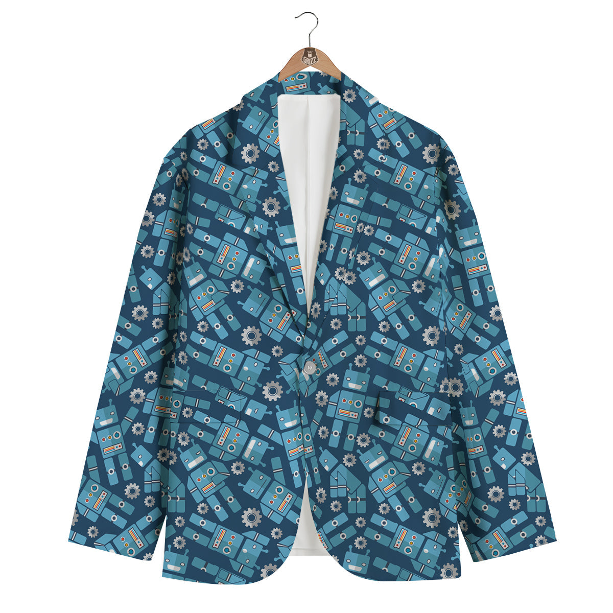 Robot Cyborg Pattern Print Men's Blazer-grizzshop