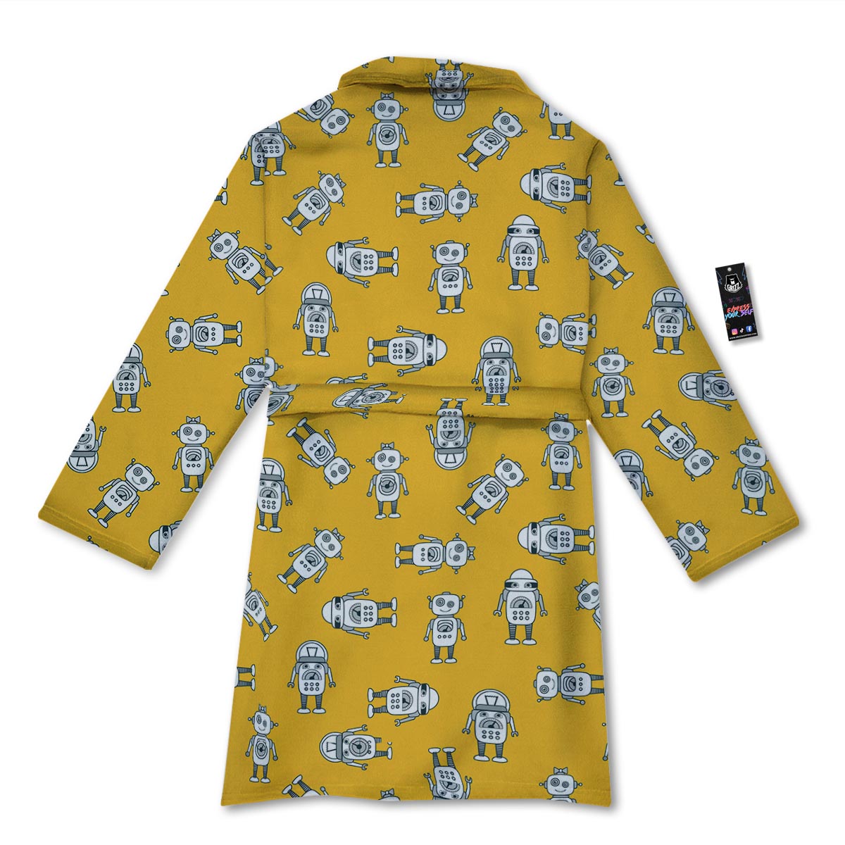 Robot Servant Print Pattern Bathrobe-grizzshop