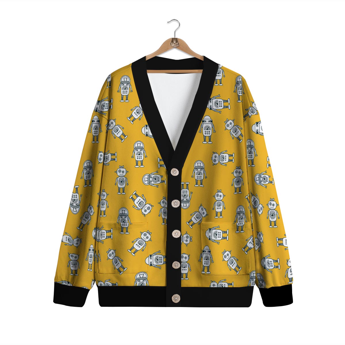 Robot Servant Print Pattern Cardigan-grizzshop