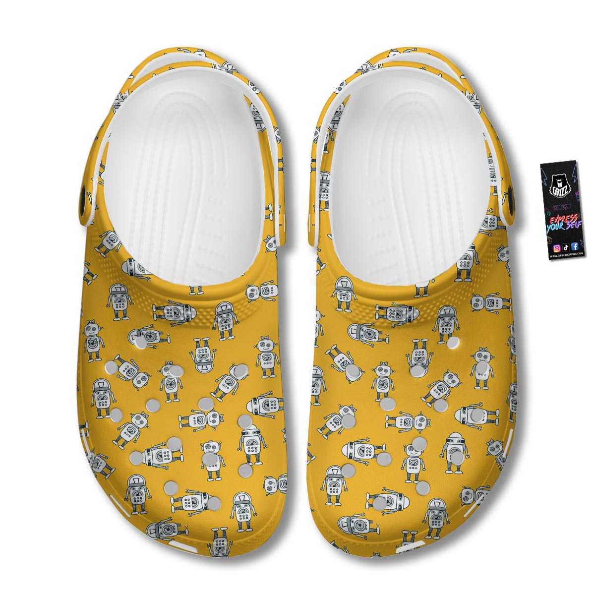 Robot Servant Print Pattern Clog-grizzshop