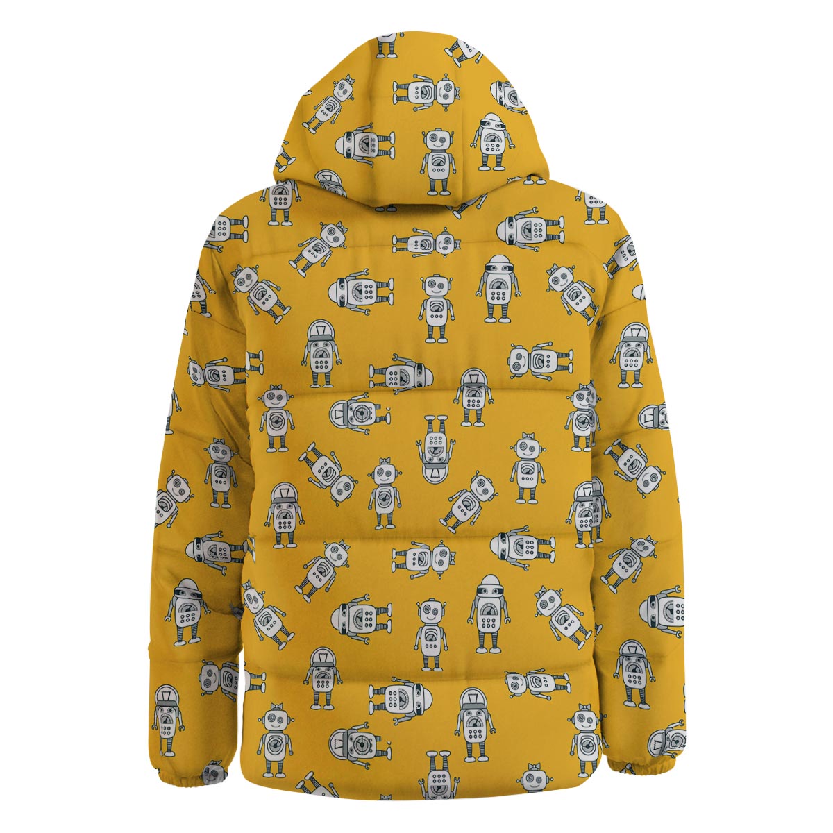 Robot Servant Print Pattern Down Jacket-grizzshop