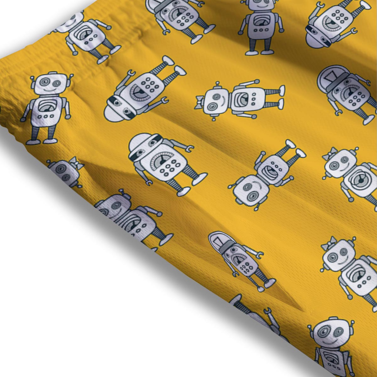 Robot Servant Print Pattern Mesh Shorts-grizzshop
