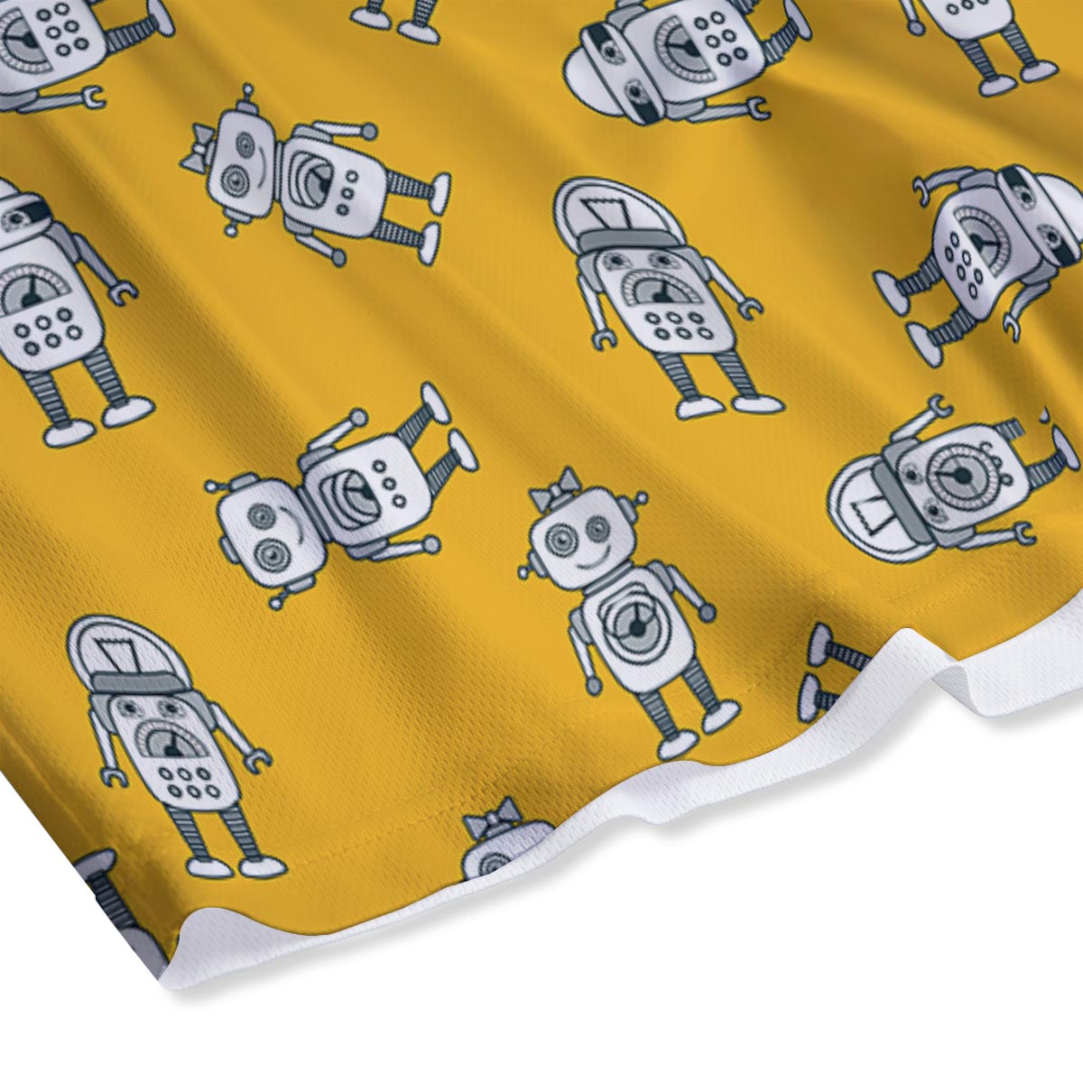 Robot Servant Print Pattern Mesh Shorts-grizzshop
