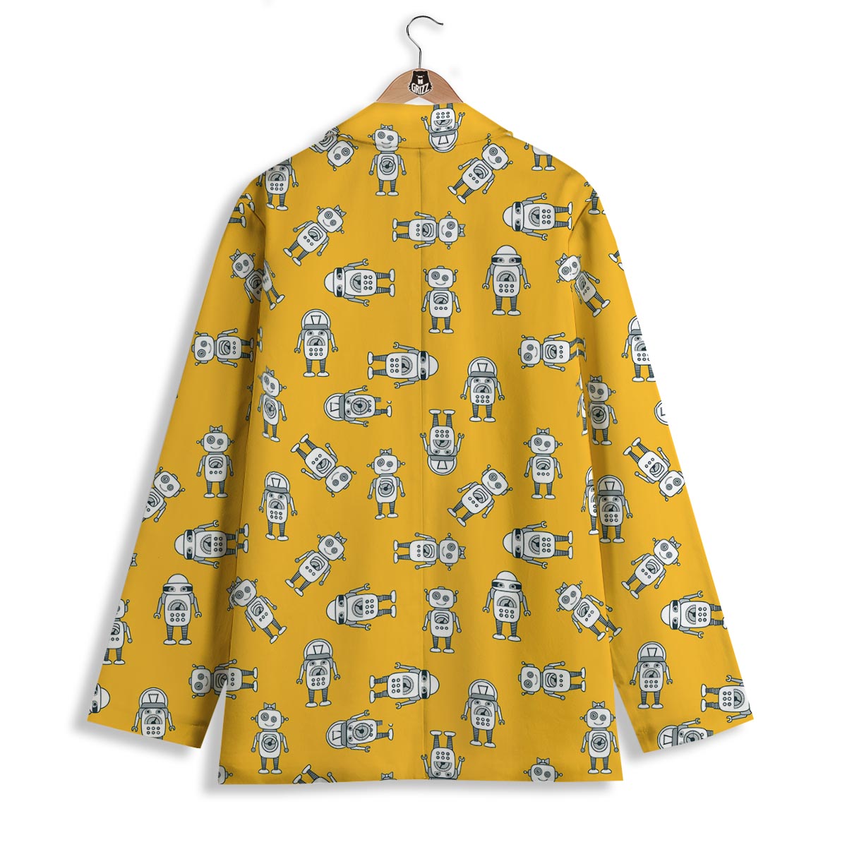 Robot Servant Print Pattern Women's Blazer-grizzshop