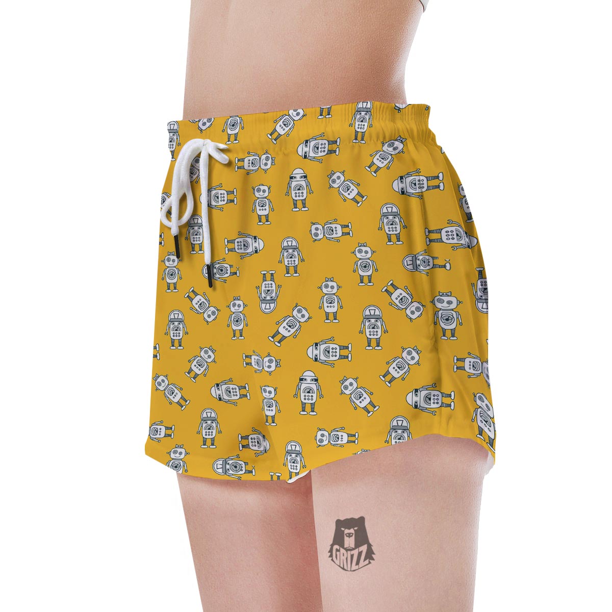 Robot Servant Print Pattern Women's Shorts-grizzshop