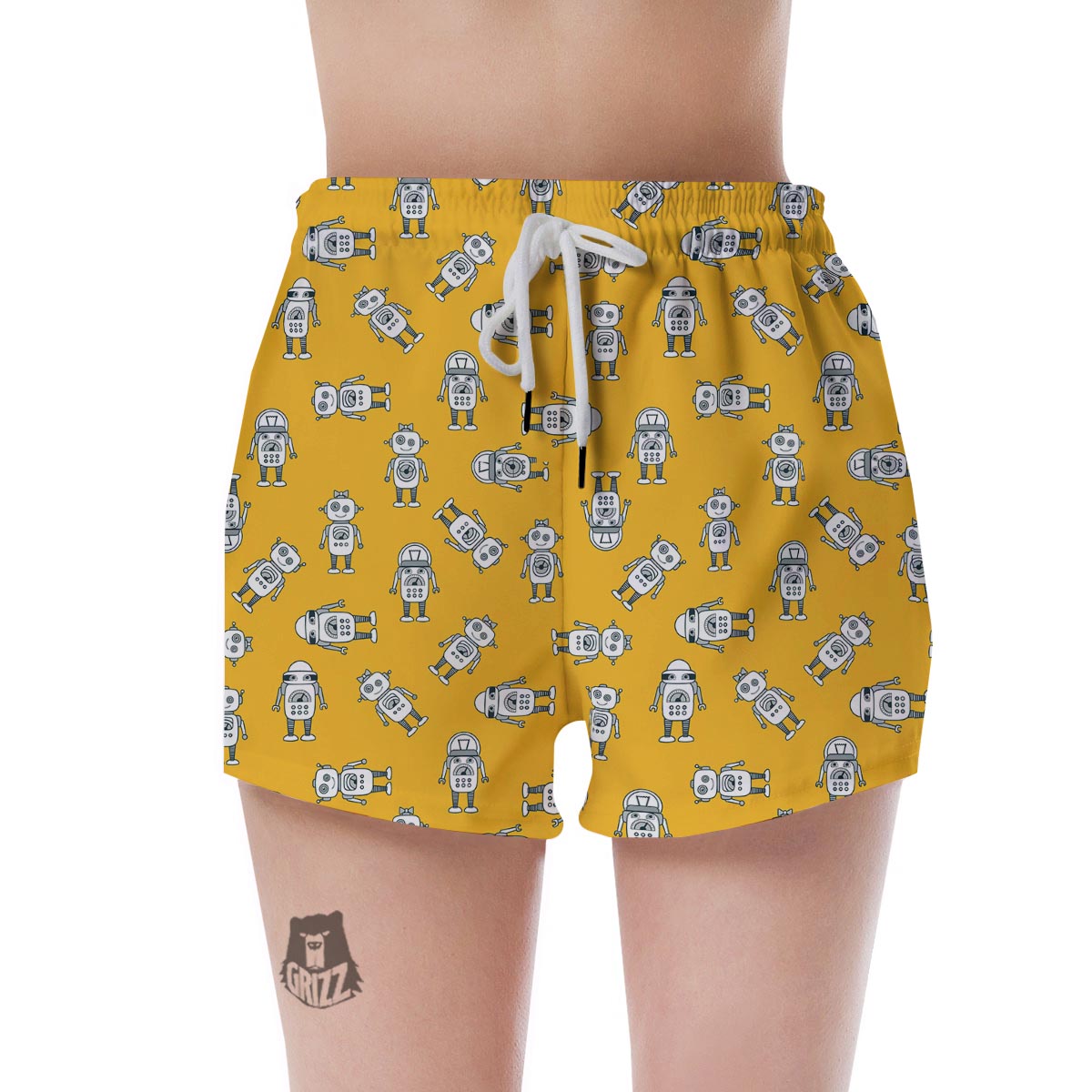 Robot Servant Print Pattern Women's Shorts-grizzshop