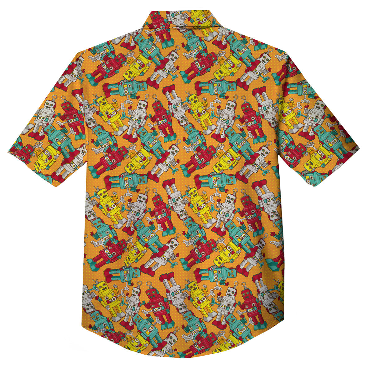 Robot Toy Vintage Print Pattern Button Up Shirt-grizzshop