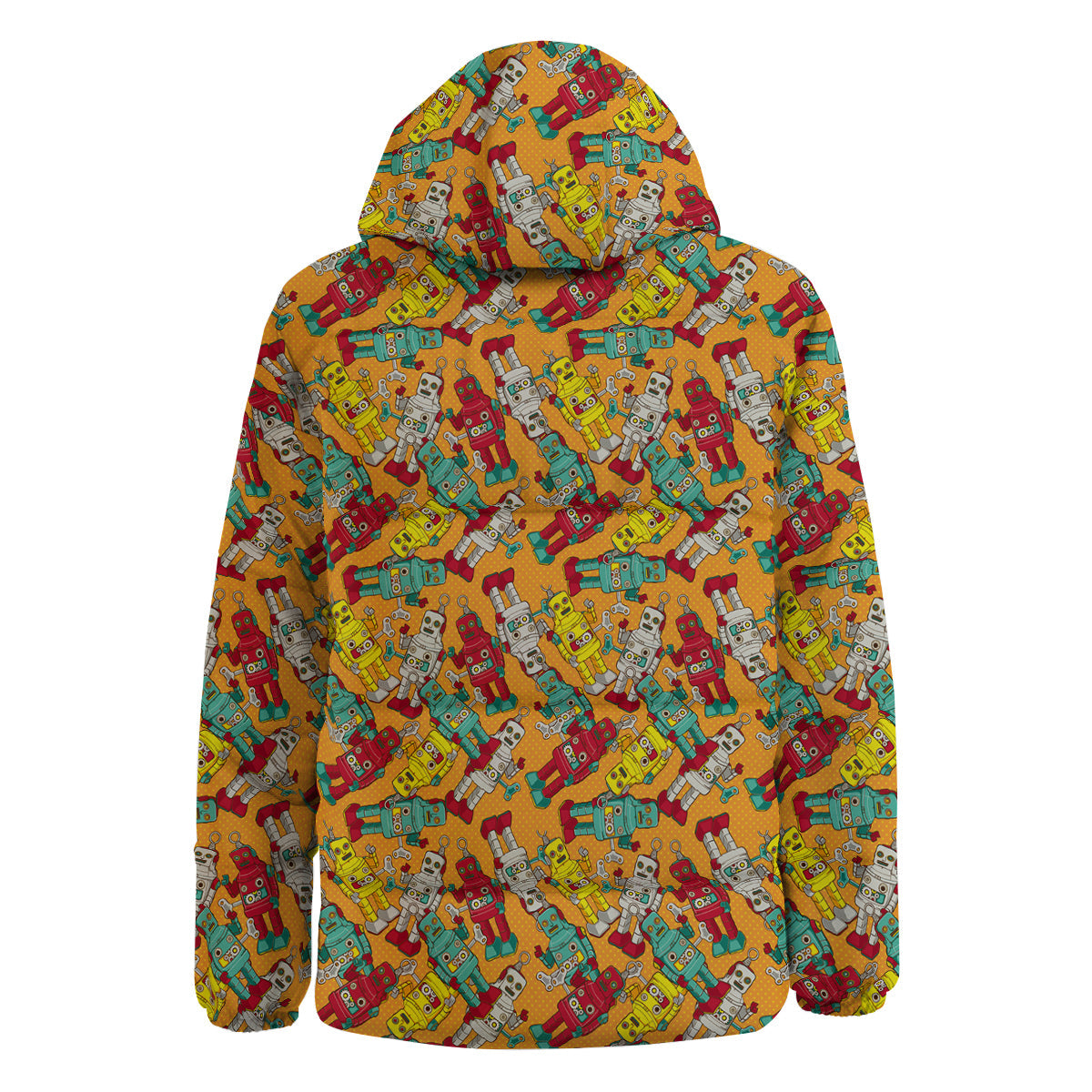 Robot Toy Vintage Print Pattern Down Jacket-grizzshop