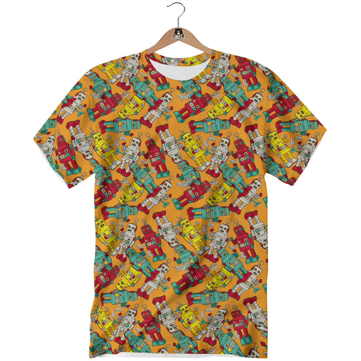 Robot Toy Vintage Print Pattern T-Shirt-grizzshop