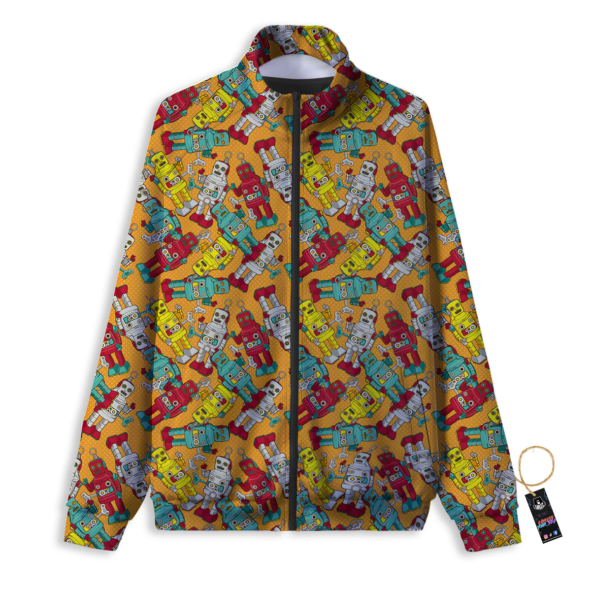Robot Toy Vintage Print Pattern Track Jacket-grizzshop