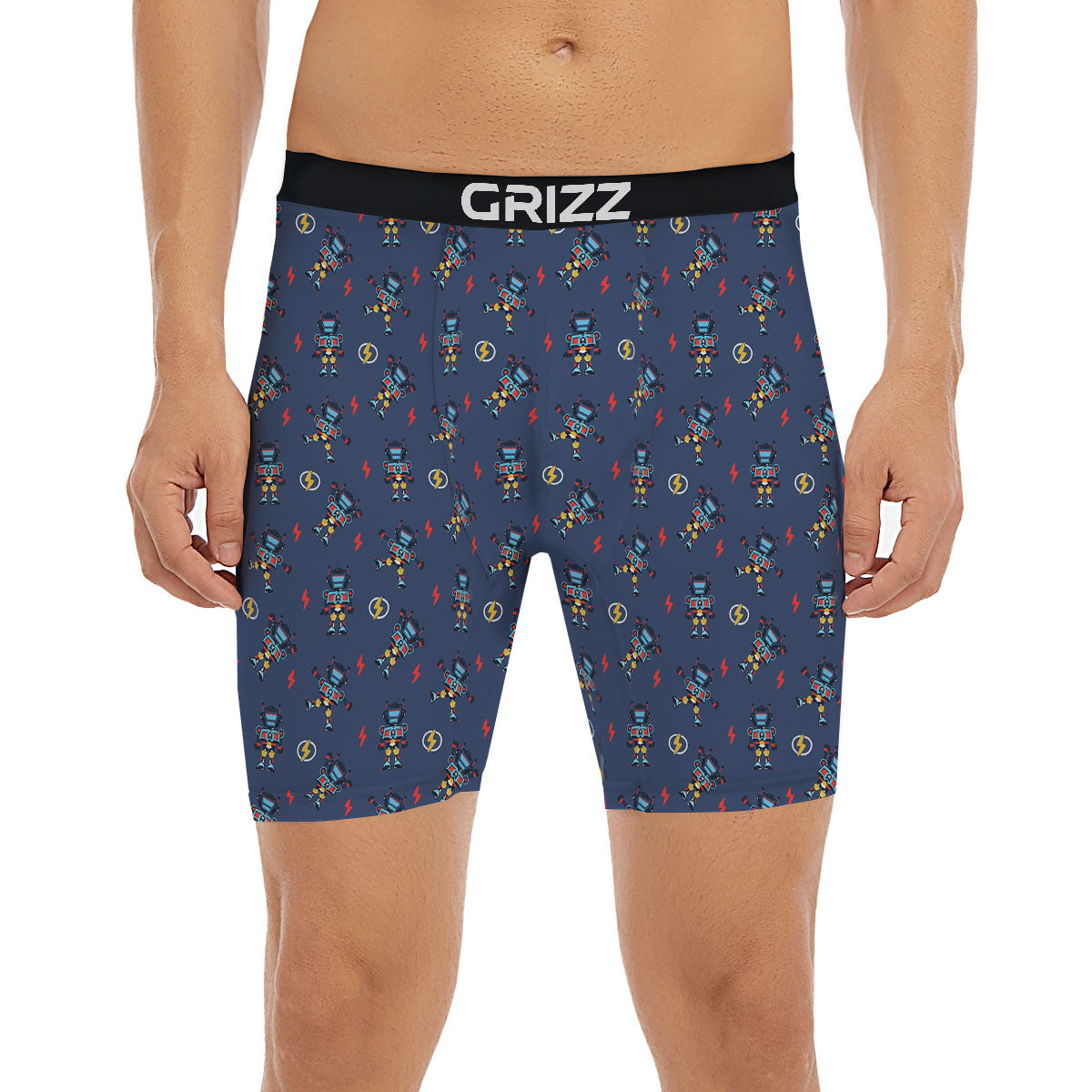 Robot Vintage Print Pattern Boxer Briefs-grizzshop