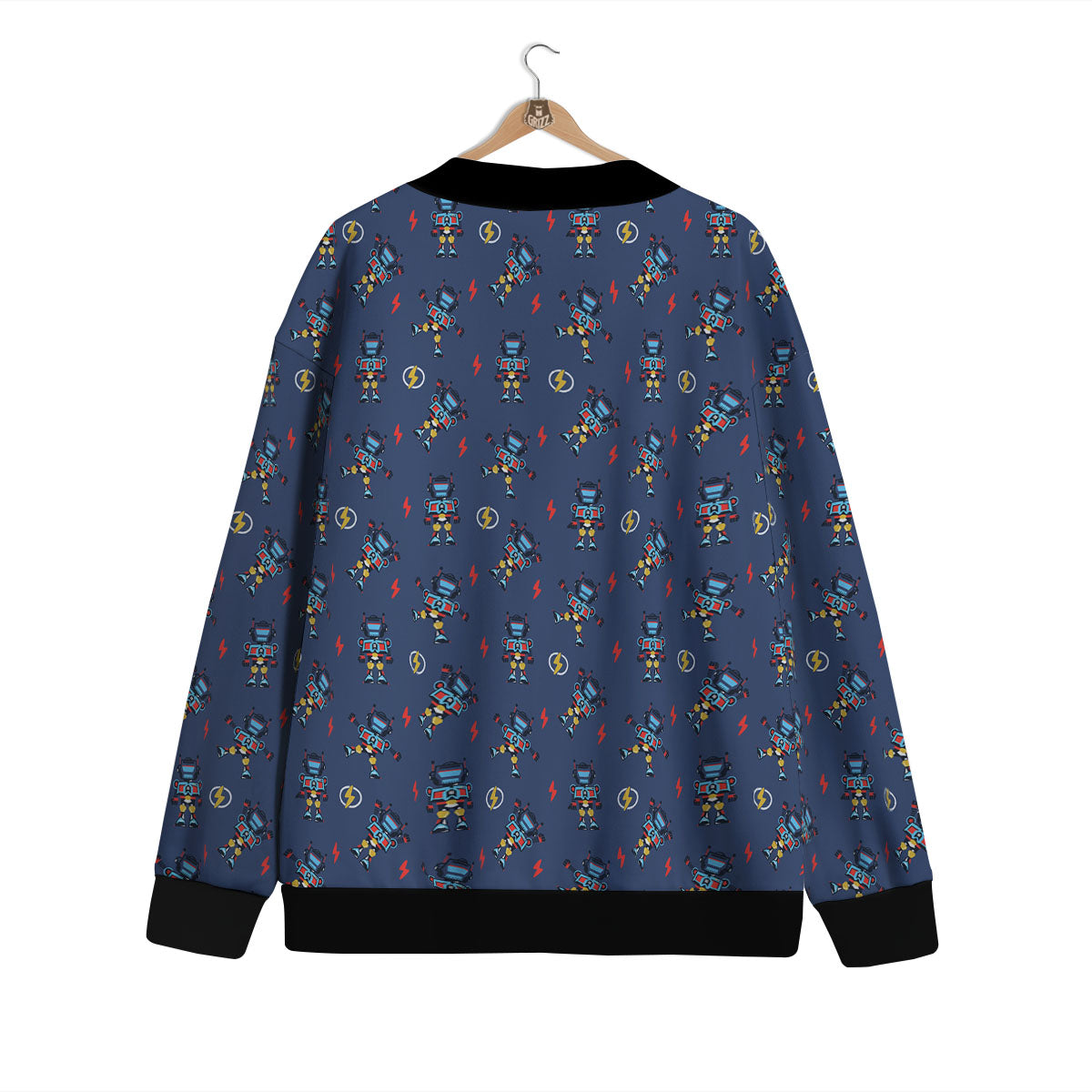 Robot Vintage Print Pattern Cardigan-grizzshop