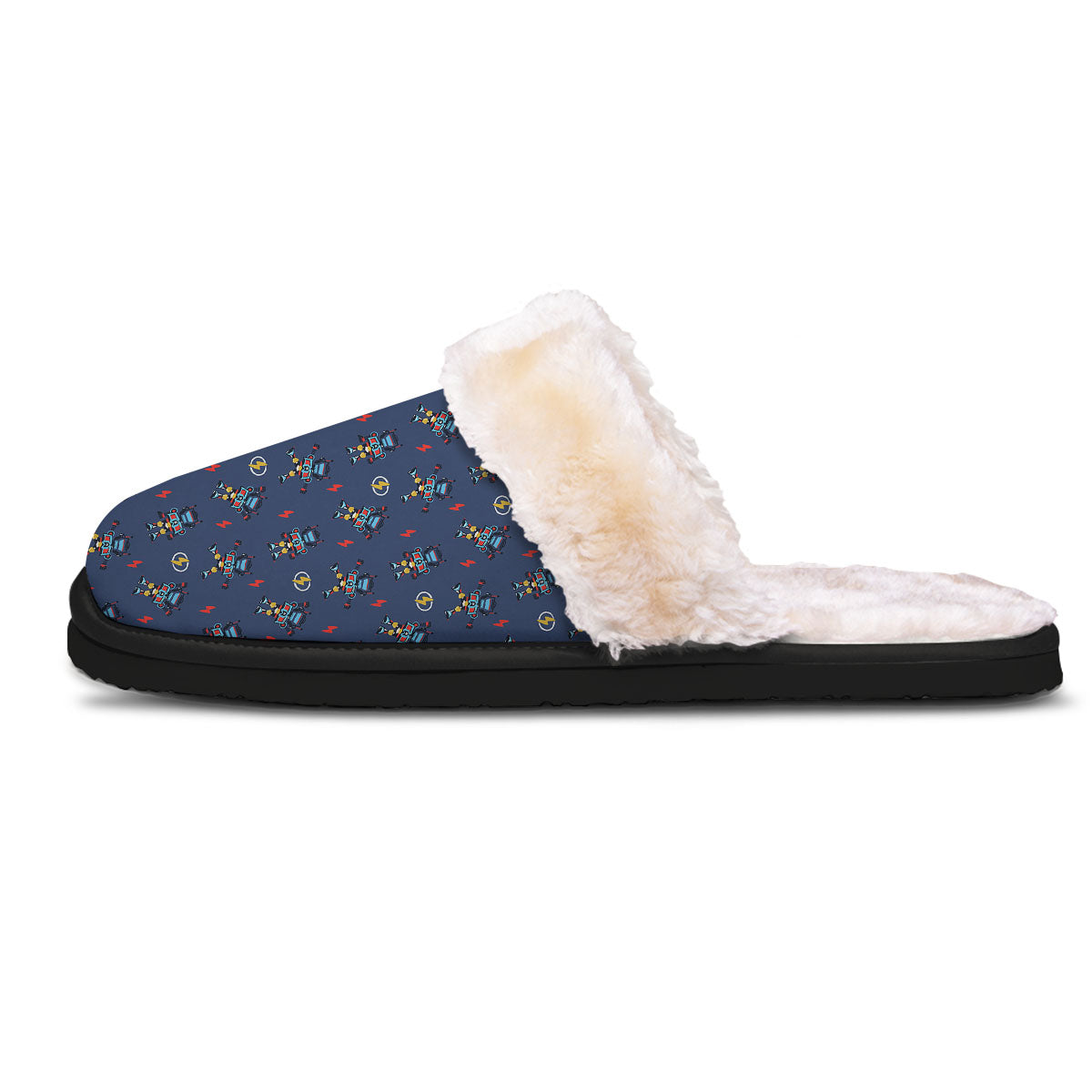 Robot Vintage Print Pattern Slippers-grizzshop