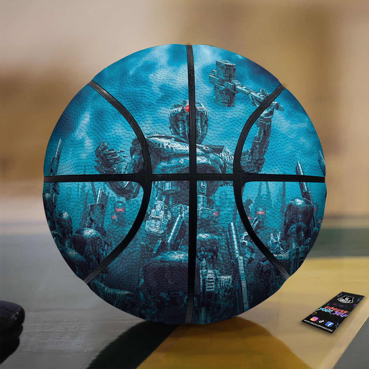 Robot War Print Basketball-grizzshop