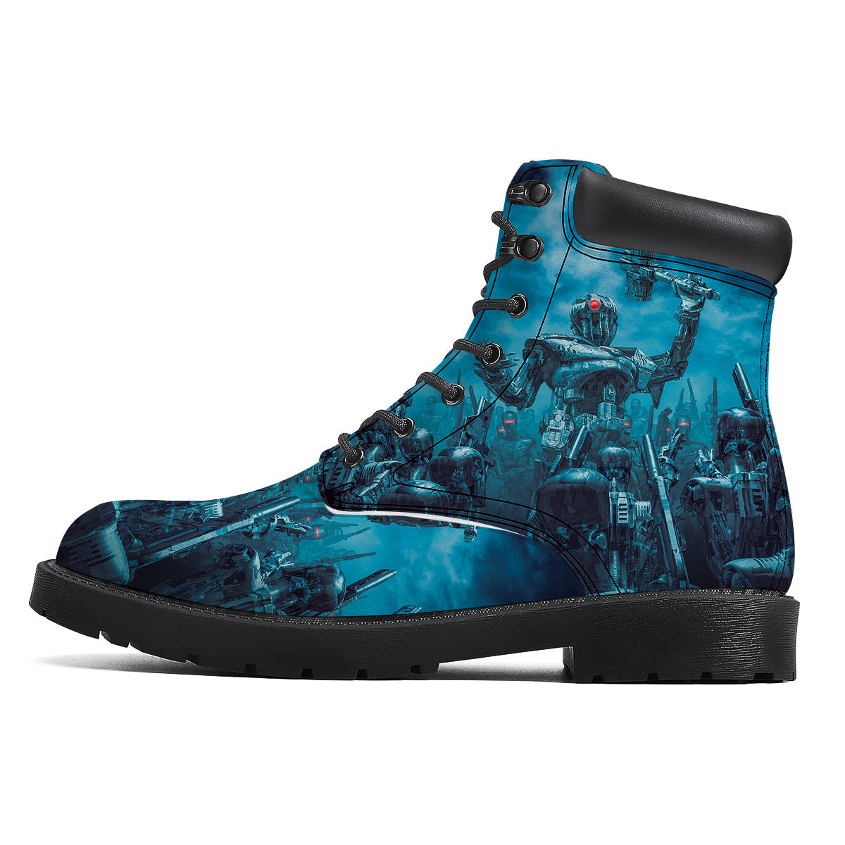 Robot War Print Boots-grizzshop