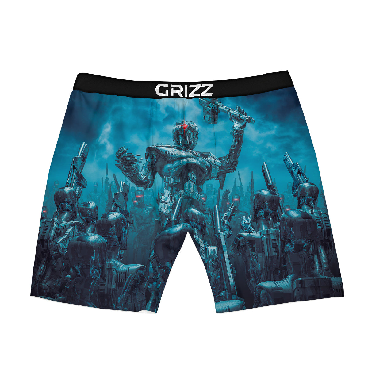Robot War Print Boxer Briefs-grizzshop
