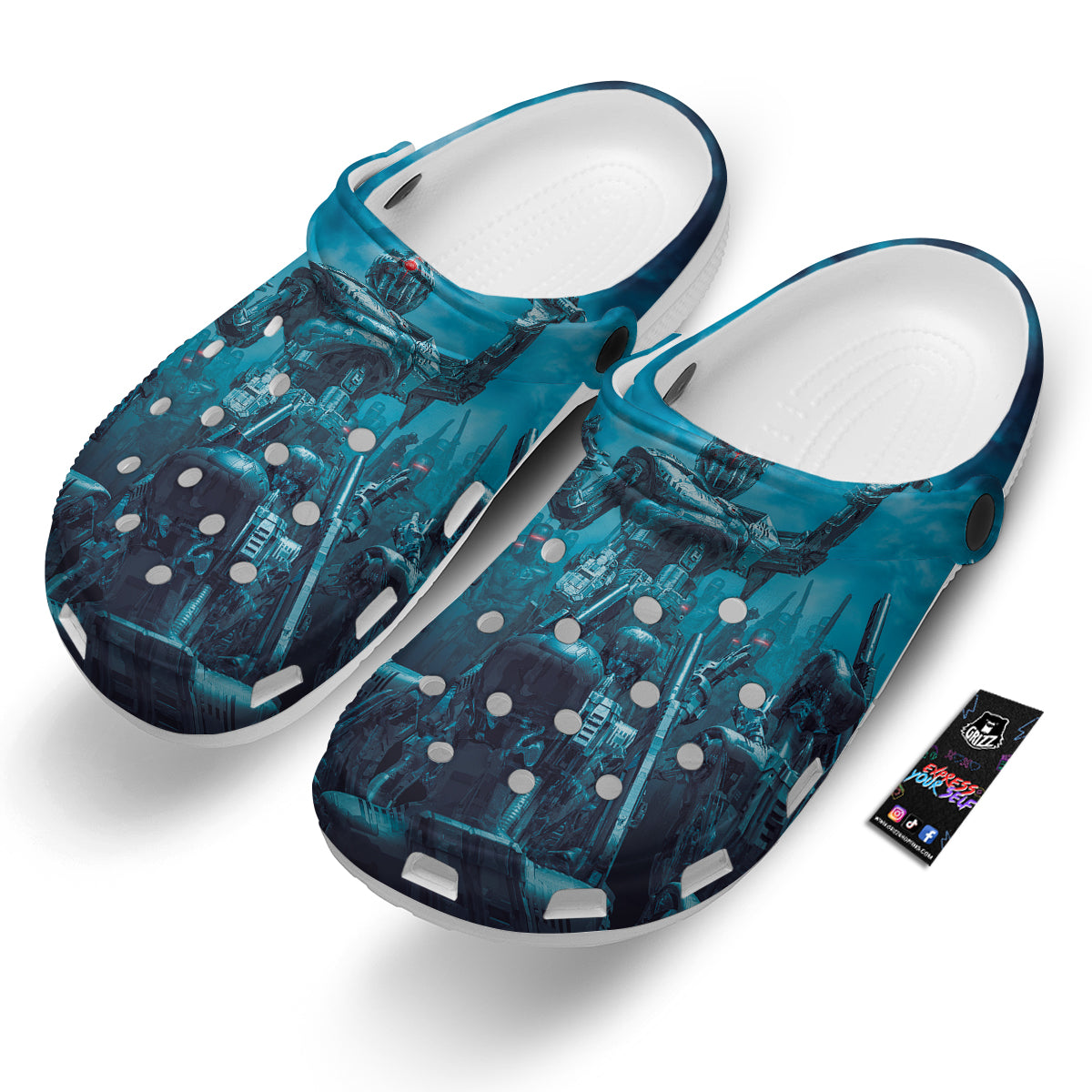 Robot War Print Clog-grizzshop