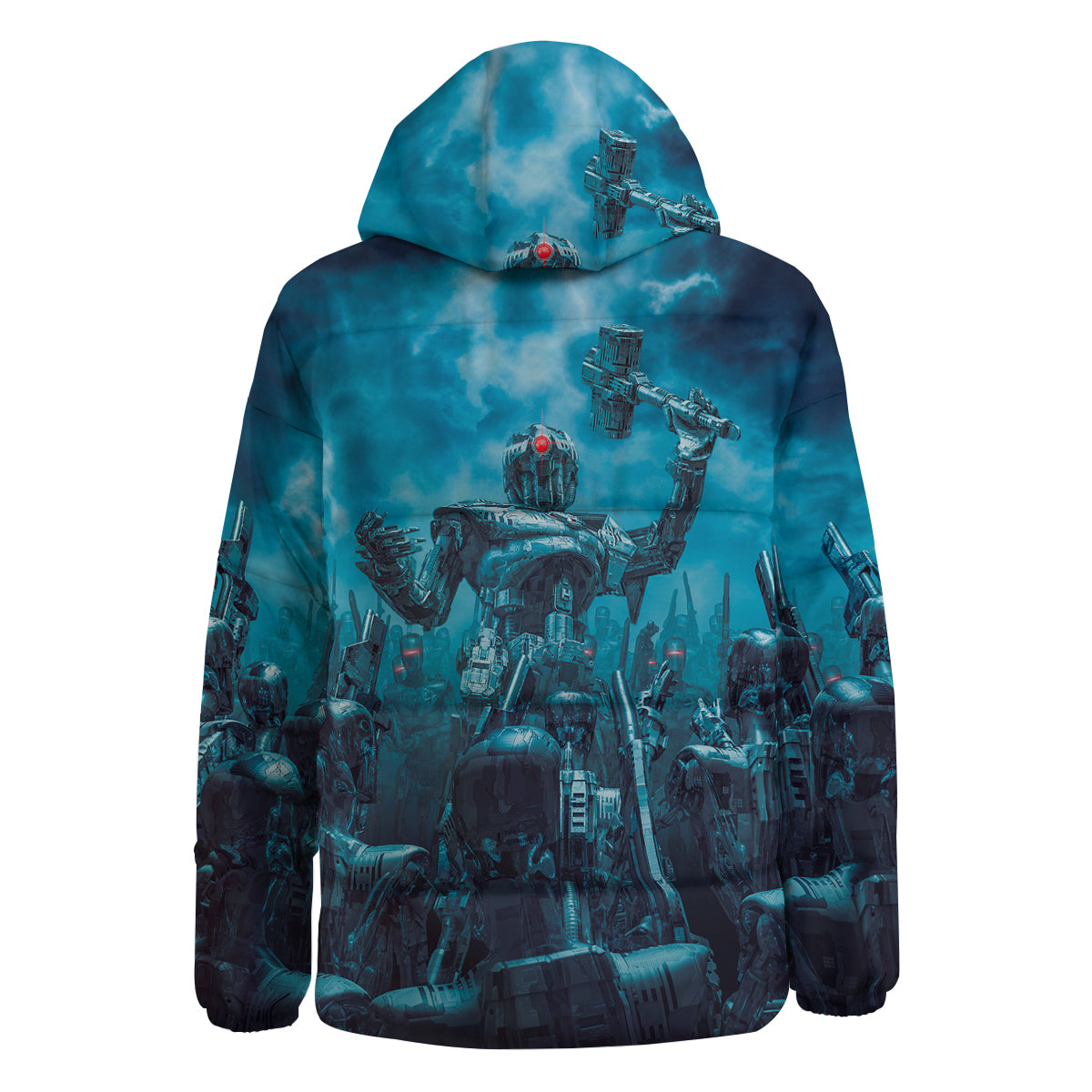 Robot War Print Down Jacket-grizzshop